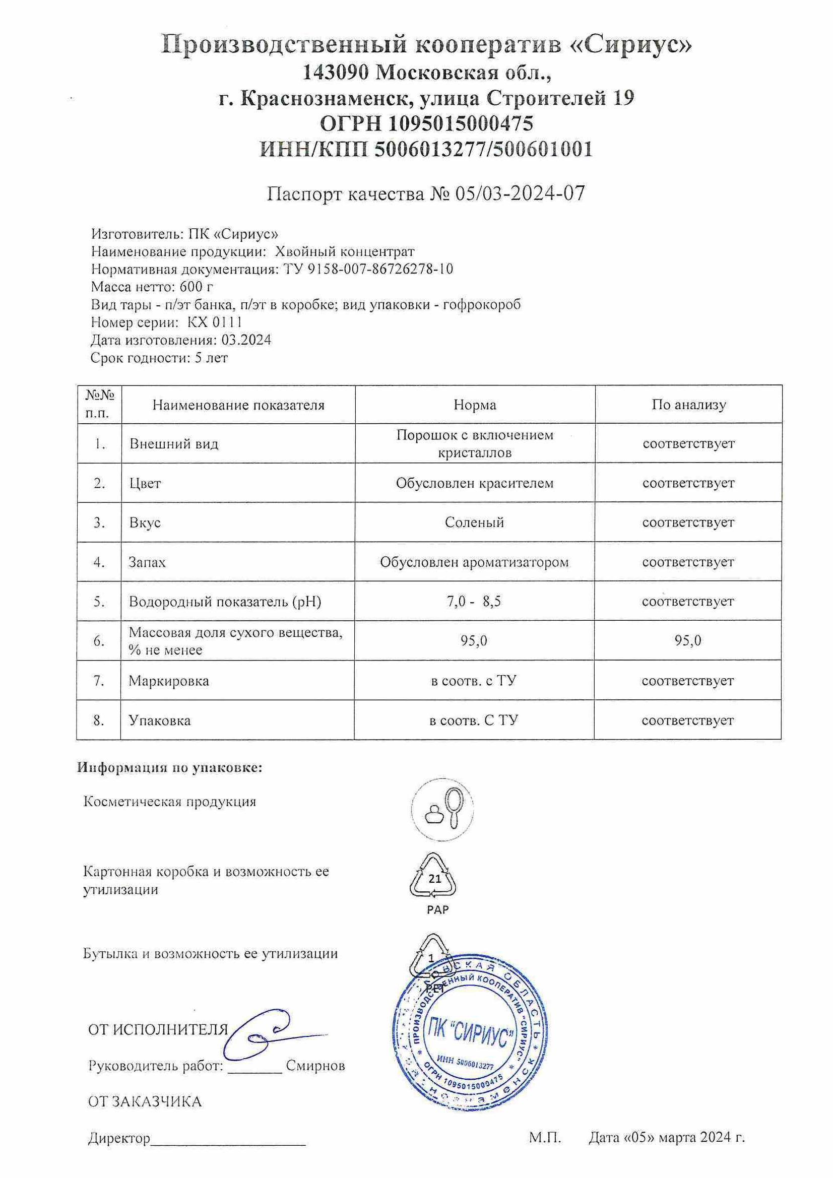 Паспорт №032024